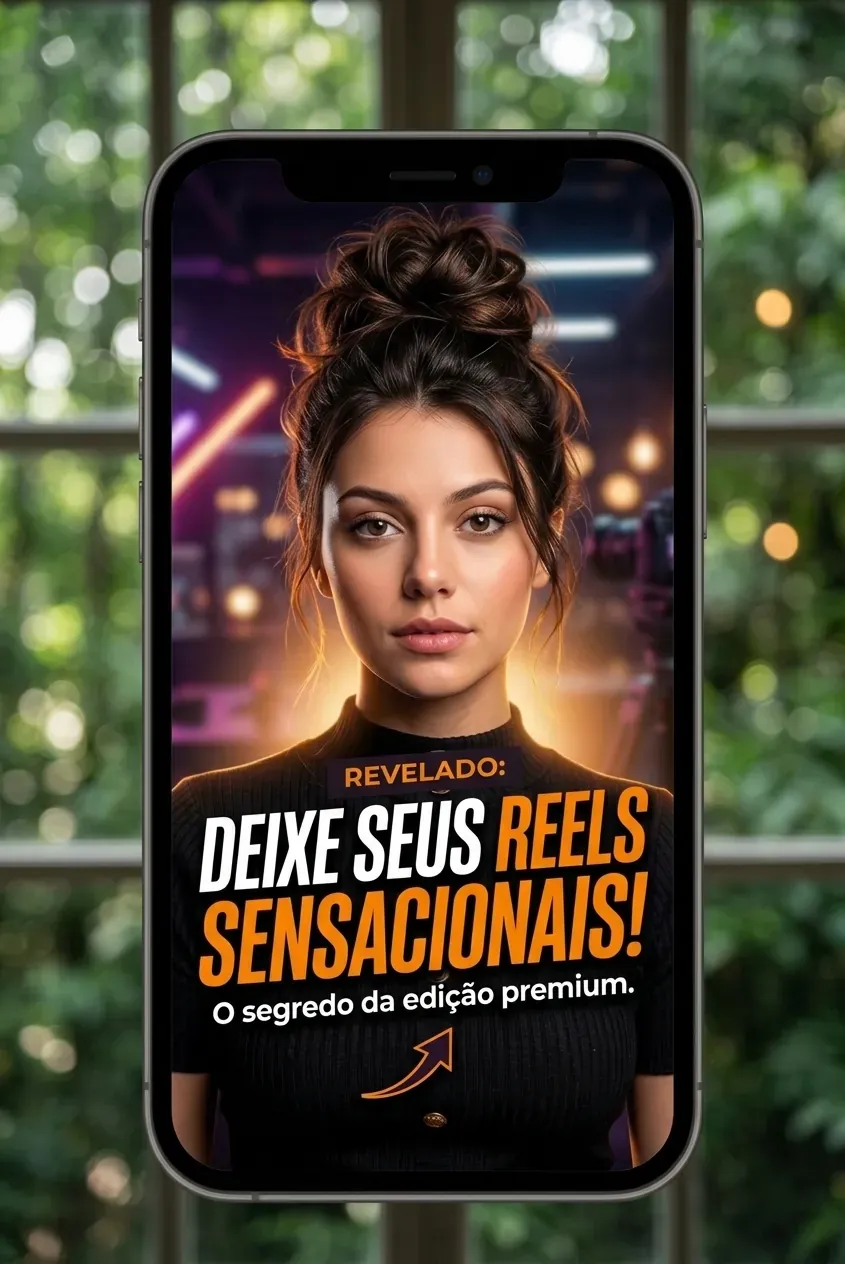 A mesma foto depois: o título Deixe seus Reels sensacionais em destaque, dentro da Safe Zone